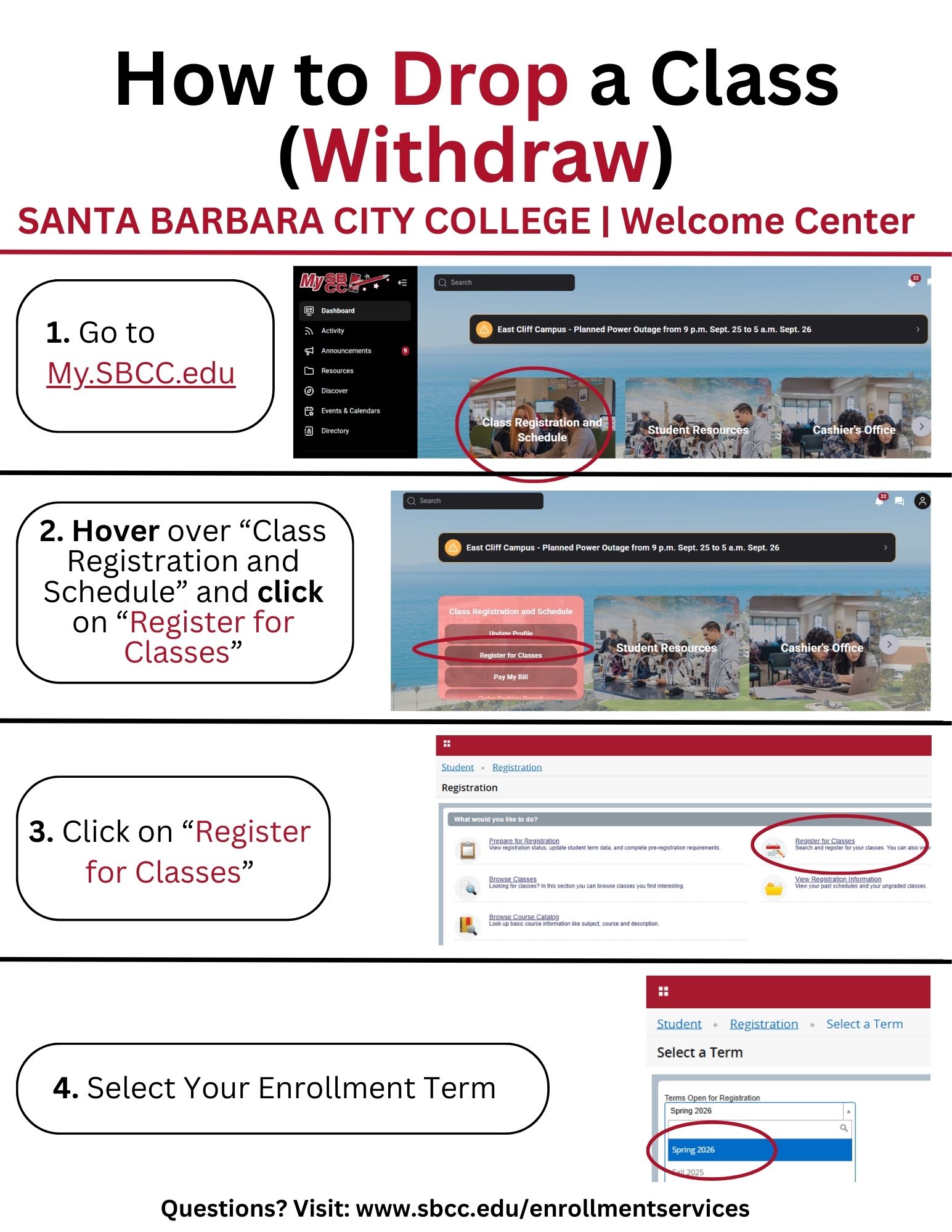how to drop classes guide page 1