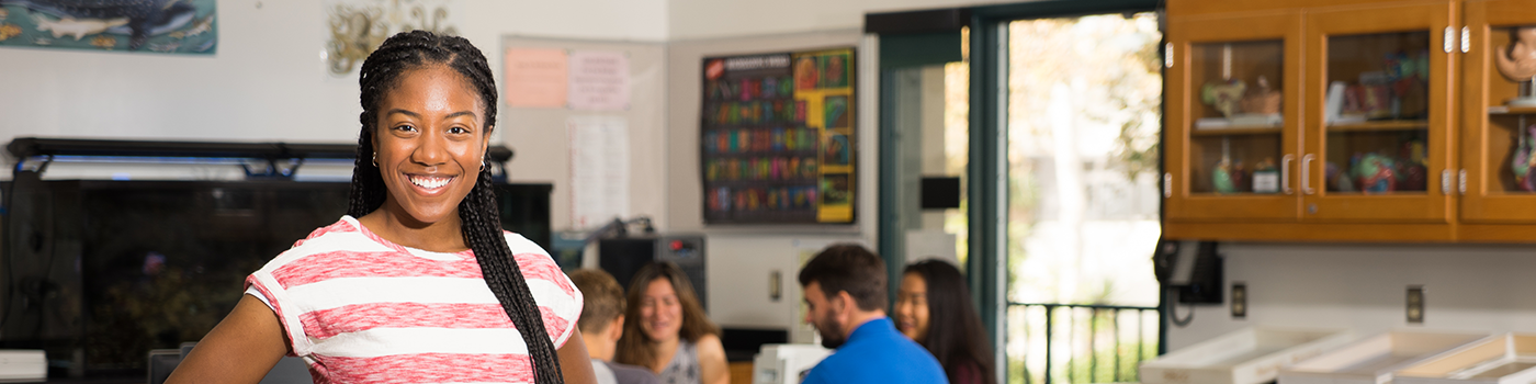 Students in an SBCC biology classroom.